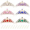 inSowni 6pcs Gold Metal Glitter Gem Crystal Rhinestone Tiara Crown Headbands Wedding Birthday Party Prom Headpieces Hair Accessories for Women Brides Bridesmaids view 1