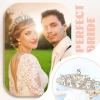 inSowni 6pcs Gold Metal Glitter Gem Crystal Rhinestone Tiara Crown Headbands Wedding Birthday Party Prom Headpieces Hair Accessories for Women Brides Bridesmaids view 4