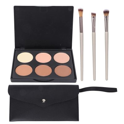 Eyeshadow Palette 6 Colors Matte Eye Shadow Makeup Pallet with Brushes and Bag for Basic Eye Makeup Beginners