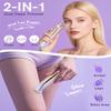 Happnear 2 in 1 Electric Bikini Shaver for Women - 2025 Dual Head Bikini Trimmer for Women IPX7 Waterproof Wet & Dry Use Bikini Razor for Travel Rechargeable Electric Razor for Underarm Leg Arm,Purple view 2