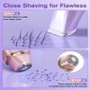 Happnear 2 in 1 Electric Bikini Shaver for Women - 2025 Dual Head Bikini Trimmer for Women IPX7 Waterproof Wet & Dry Use Bikini Razor for Travel Rechargeable Electric Razor for Underarm Leg Arm,Purple view 3