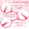 6 Pcs High Precision Lash Tweezers Set Eyelash Extension Tweezers Stainless Steel Eyelash Tweezer for Women Lash Extension Tools Supplies Classic Mega Volume Lashs Facial Hair Crafting Making(Pink) view 3