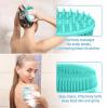 2PCS Silicone Body Scrubber, Premium Silicone Loofah for Women Men and Kids, Gentle Exfoliating Shower Bath Scrubber for All Kinds of Skin (Blue & Green) view 3