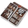 21-Pc Medical Pedicure Kit - Stainless Steel Paronychia Tools w/Trimmers | Nail Care Set,Brown view 1