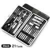21-Piece Medical Pedicure System - Stainless Steel Paronychia Nippers Set | Doctor-Recommended Ingrown Nail Treatment,Black 21 pcs view 2