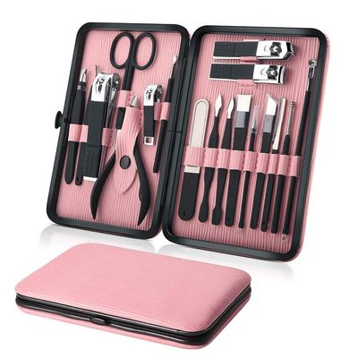 18-in-1 Multifunction Set - Stainless Steel Nail & Eyebrow Tools | Salon-Grade Manicure/Pedicure Care Kit,18 Pieces in Set 01