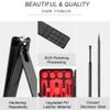 18-Tool Color Manicure System - Stainless Steel Paronychia Trimmer Set | Medical-Grade Pedicure Kit w/Organizer Case,Black 18 Tools view 2