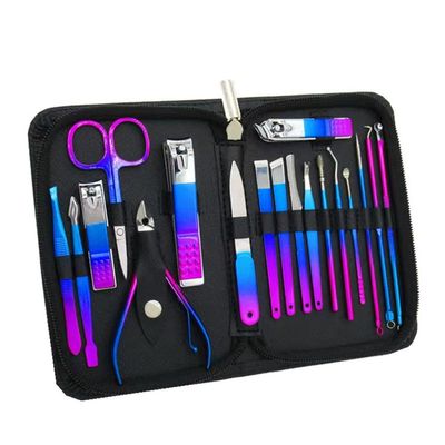 19-in-1 Manicure System - Stainless Steel Ingrown Toenail Solution | Complete Home & Salon Care Kit,18PCS
