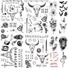 12 Sheets 90+ PCS Halloween Face Temporary Tattoos Stickers, Halloween Face Fake Tattoos Spider Bat Snake Skull Lion Tattoos Halloween Makeup Kit For Women Girls Halloween Masquerade Party view 1