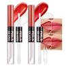 JUAAZIN 2Pcs Liquid Lip Stain Peel Off Lip liner and Lip oil with Tweezer, Dual-Ended Peel Off Lip Stain Tattoo, Highly Pigmented Long Lasting Waterproof, Transfer-proof for All Skin Types, 02#+04# view 1