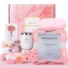 11-Piece Luxury Gift Set for Women - Birthday Gifts, Get Well Soon, Spa Self Care Package with Flannel Blanket, Scented Candle, Tumbler & More view 1