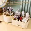 360 Rotating Cosmetic Organizer, Large Capacity Makeup Case With Drawer For Skincare, Brushes, Lipsticks, And More view 3