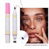 Aaiffey Faux Freckle Stamp with Eyeliner,Dual Ended Fake Freckle & Black Liquid Eyeliner 2 in 1,Long Lasting Quick Dry Fake Freckles Pen For Natural Lifelike Freckles Makeup (#3) view 2