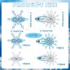12 PCS Sparkly Snowflake Hair Clip, Blue White Christmas Hair Accessories for Women GirlsFestive Snowflake Hairpins Party Hair Accessory Gift Set view 2
