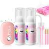 Buqikma Lash Cleaning Kit - 2PCS Lash Shampoo Eyelash Wash Kit with Fan Dryer Rinse Bottle for Eyelash Extensions Cleanser Mascara Remover Cleaning Brush for Lashes Extension Cleaner at Home Salon view 1