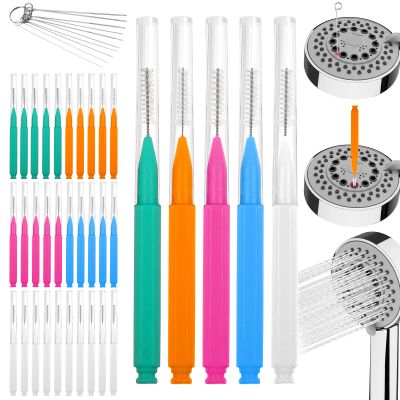 40 Pcs Shower Head Cleaner Small Gaps Hole Anti-Clogging Shower Head Cleaning Brush Showerhead Cleaner Picks Tiny Nozzle Functional Unclogger Anti-Clogging Cleaning Brush For Bathroom Gap Nozzle Slot