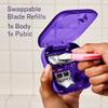 Flamingo Travel Razor Kit for Women  Body & Pubic Razor  Mini Handle, 2 Blade Refills, 2 Travel Size Foaming Shave Gels & Vented Case  Perfect Stocking Stuffer view 2