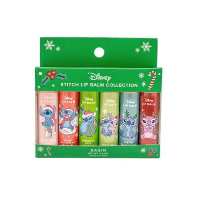 Basin Disney Stitch Christmas Lip Balm Collection, 6-Pack  Merry Melon, Candy Cane, Sparkling Pear  Clean, Gift-Ready Set for Secret Santa & Party Favors