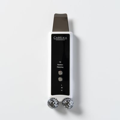 Carelika Cosmetics Double Roller and Skin Scrubber with Silicone Material, Deep Cleansing and Facial Massage Device with Electrotherapy