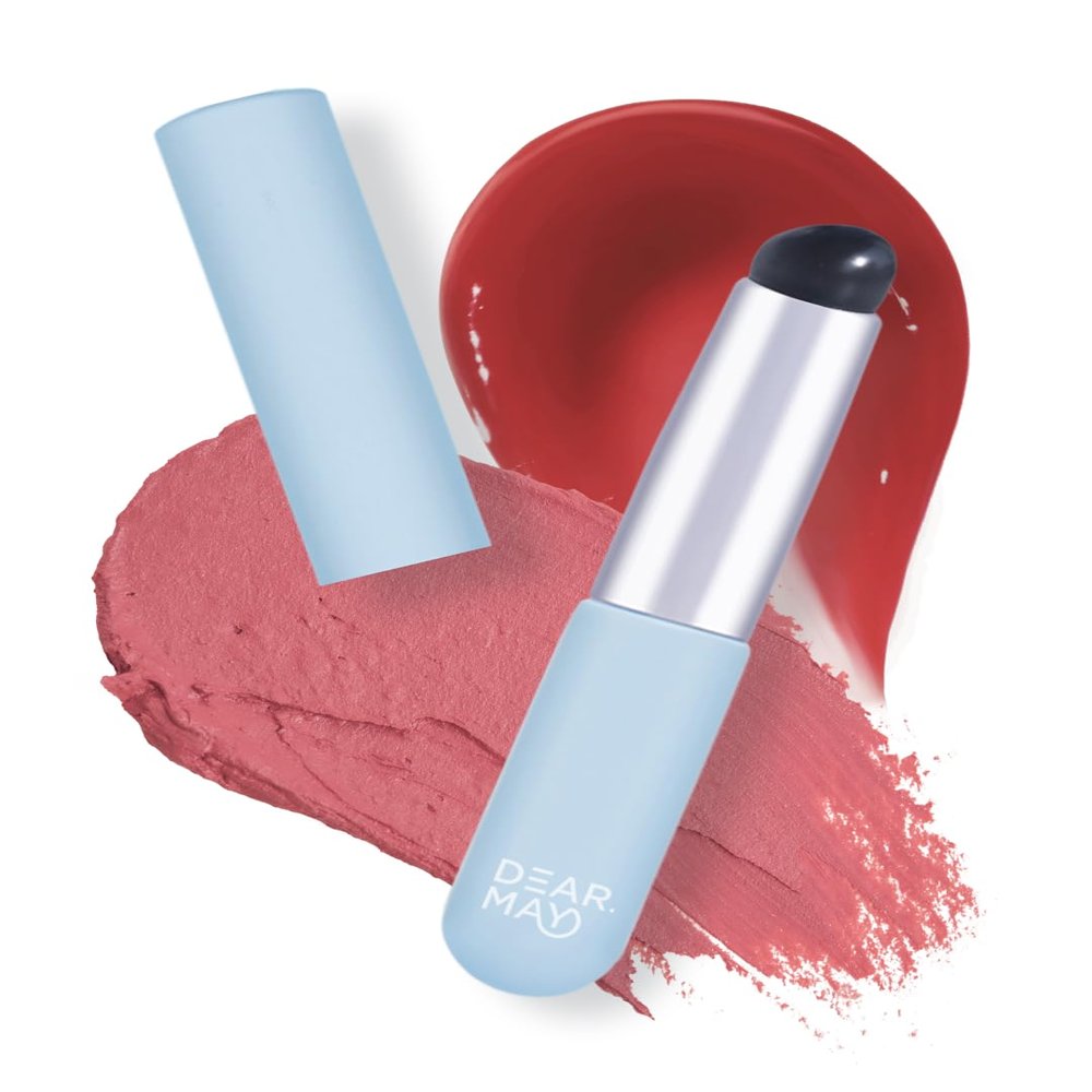 DEARMAY Fingertip Smudge Brush 0.49 oz. Soft silicone brush for smooth blending, lip brush with compact size and protective cap for clean and portable use anytime, korean makeup