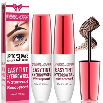 2PCS Eyebrow Tattoo Gel Peel Off WaterproofLong-lastingSmudge ProofDark Brown Eyebrow Gel for Women,DIY at Home,Christmas Day Gift Set