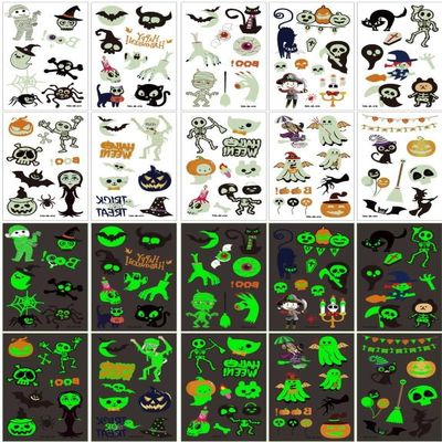 10 Sheets Temporary Tattoos for Party Favors Gifts, and Decorations (Luminous)