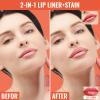 4pcs Lip liner Stain Peel Off,Lip Stain Waterproof Long Lasting,2-in-1 Lip Liner with Tweezer,Peel Off Lip Color,Stay On All Day,Perfect for Gift ,Highly Pigmented Color(Cocoa+Rose+Nude+Mauve) view 2