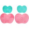 4 Pcs Silicone Makeup Brush Cleaning Mat Portable Makeup Brush Cleaning Mat with Suction Cup, Washing Tool for Makeup Brushes, Large and Small Sizes (Green and Pink) view 1