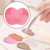 4 Pcs Silicone Makeup Brush Cleaning Mat Portable Makeup Brush Cleaning Mat with Suction Cup, Washing Tool for Makeup Brushes, Large and Small Sizes (Green and Pink) view 4