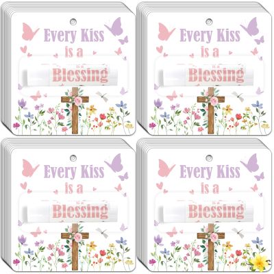 50 Pack Easter Christian Lip Balm Gifts Bulk Bible Verse Lip Balms Religious Presents Church Scripture Inspirational Lips Care for Women Coworker Employee Teacher Spring Appreciation Party Favor