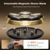 2026 New Head Shaver for Bald Men - Trimcoo 5-in-1 Magnetic Electric Trimmer with Titanium Blades | Gentle on Sensitive Scalp | IPX7 Waterproof, Powerful 8500 RPM, USB-C Charge & LED Display (Gold) view 4