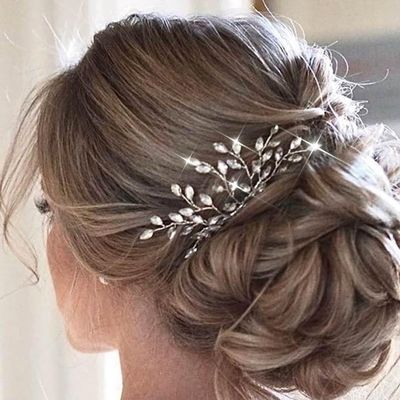 Asooll Rhinestone Sparkly Bridal Hair Comb Silver Crystal Hair Pieces Wedding Hair Accessories for Women