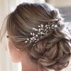 Asooll Rhinestone Sparkly Bridal Hair Comb Silver Crystal Hair Pieces Wedding Hair Accessories for Women view 1