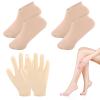 3 Pairs Silicone Socks, Silicone Glove Socks Set for Dry Cracked Feet and Hands, Reusable Soft Moisturizing Silicon Sock for Cracked Heel and Softening Rough Skin, Calluses view 1