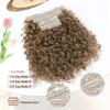 FLUFYMOOZ 4PC Clip in Hair Extensions, 14 Inch 100 Pure Protein Silk Short Hairpiece Deep Curly Wavy Hair Extensions Clip in Natural Soft Hairpiece for Women-Deep Dirty Blonde view 4