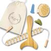 Abundantly Made Co. | 6-Piece Lymphatic Drainage Variety Kit + Wood Therapy Massage Tools | Wood, Jade & Silicone for Maderoterapia, Gua Sha, Cupping & Dry Brushing | Body Sculpting + Fascia Massager view 1