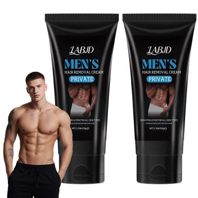 2 Pcs Hair Removal Cream for Men, Intimate Hair Removal Cream for Men Painless Depilatory for Unwanted Male Hair In Private Area, Suitable for All Skin Types
