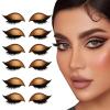 6 Pair Lazy Eye Shadow Eyelash Patch, Gold Eyeshadow Eyelash Stickers,2-in-1 Reusable Eyeshadow & Eyelash Makeup Stickers, Lazy Makeups Tool for All Eye Shapes (Gold) view 1