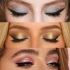 6 Pair Lazy Eye Shadow Eyelash Patch, Gold Eyeshadow Eyelash Stickers,2-in-1 Reusable Eyeshadow & Eyelash Makeup Stickers, Lazy Makeups Tool for All Eye Shapes (Gold) view 2