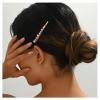 Allereyae Pink Crystal Hair Barrettes Pink Gemstone Hair Clip Gold Rhinestone Hairclips Cz Square Clip Barrette Sparkling Crystal Hairpin Weeding Hair Accessories Jewelry for Women view 1