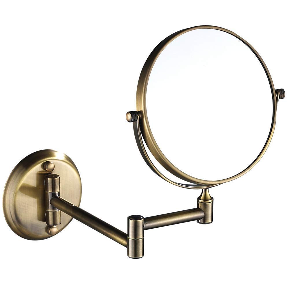 VHTLXPJHO Wall Mounted Makeup Mirrors Magnifying Extend Sturdy Adjustable Cosmetic Mirror Bathroom Shaving Vanity Mirror(7X,8inch)