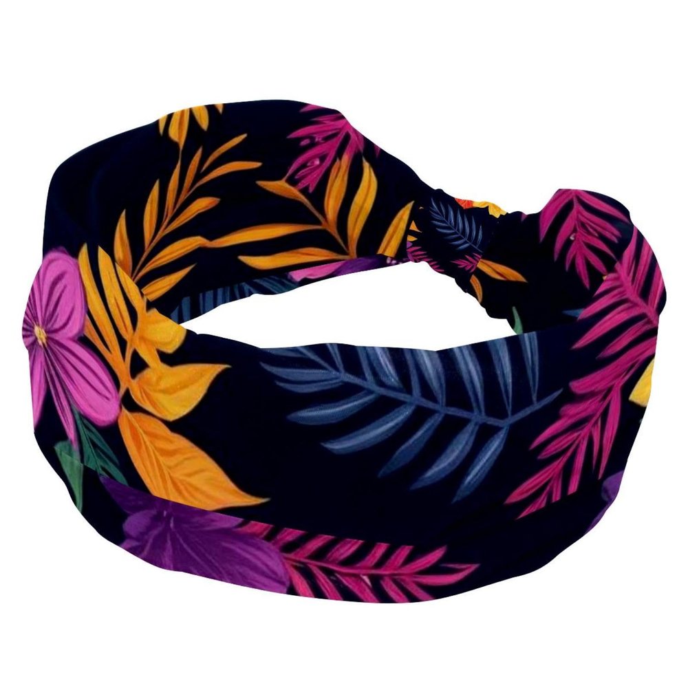 1 Pack Art Leaf-204 Elastic Soft Fabric Non-Slip Women's Fashion Headbands - Soft, Wide, and Stylish for All Occasions