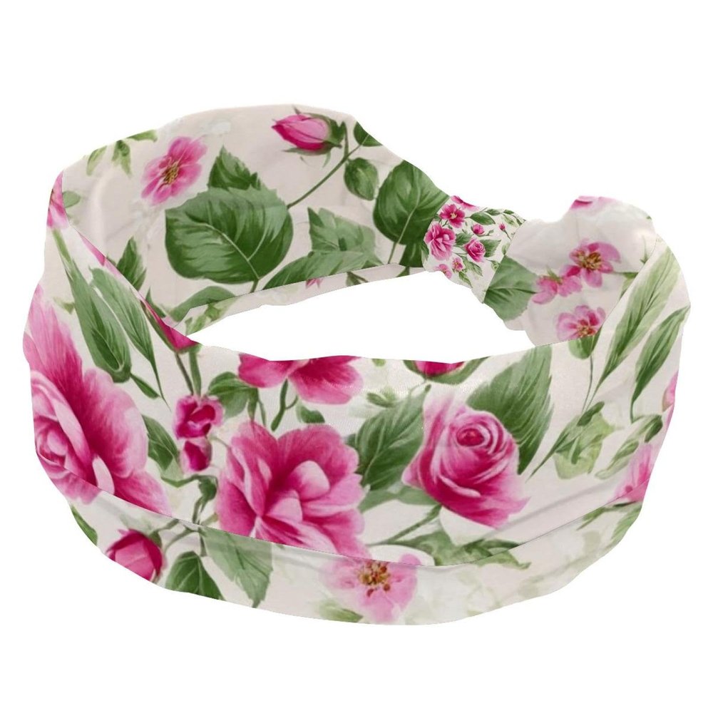 1 Pack Headbands for Women Non Slip Elastic Sports Hair Bands for Women, Soft Cloth Headband for Workout Yoga Fashion Hair Accessories,Art Flower-704