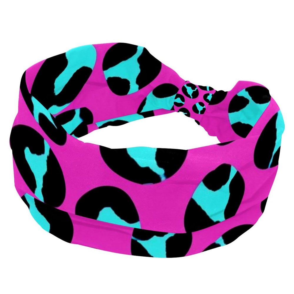 1 Pack Headbands for Women Non Slip Elastic Sports Hair Bands for Women, Soft Cloth Headband for Workout Yoga Fashion Hair Accessories,Art Leopard Print-1124