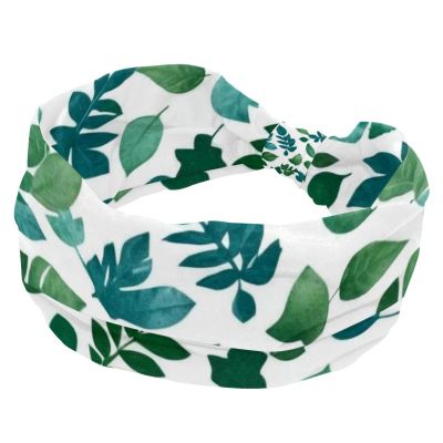 1 Pack Art Leaf-207 Elastic Soft Fabric Non-Slip Women's Fashion Headbands - Soft, Wide, and Stylish for All Occasions