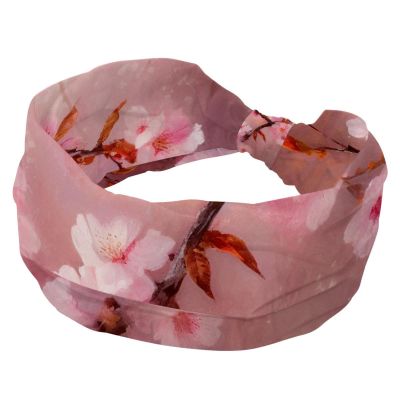 1 Pack Headbands for Women Non Slip Elastic Sports Hair Bands for Women, Soft Cloth Headband for Workout Yoga Fashion Hair Accessories,Pink Art Cherry Blossom-428