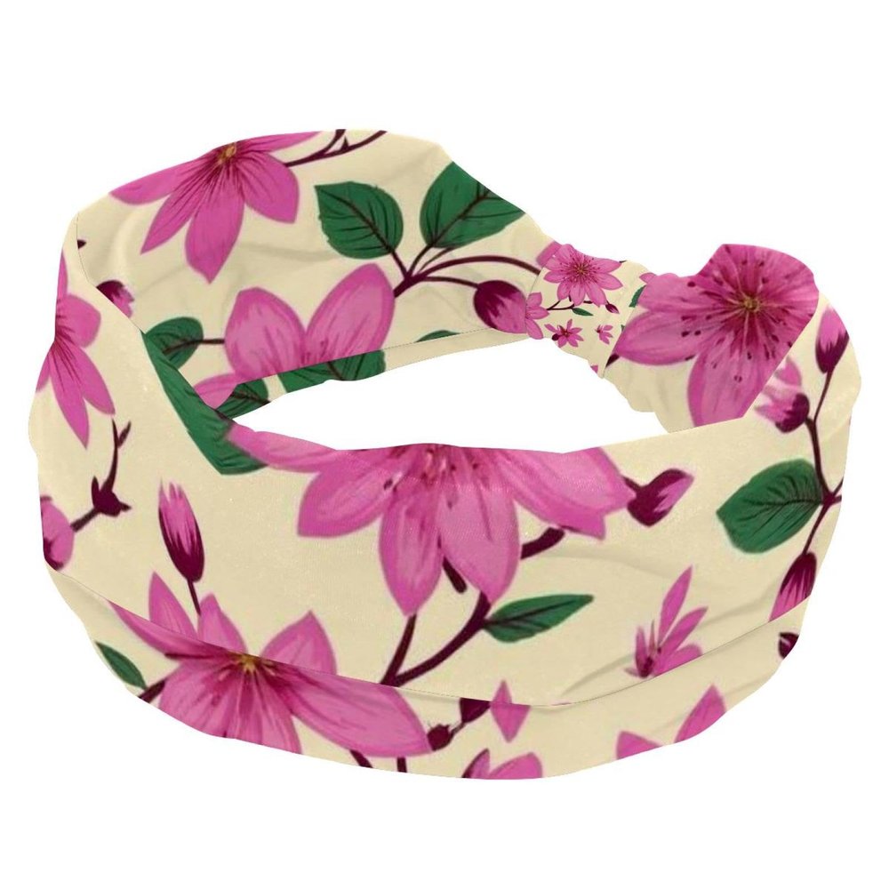 1 Pack Headbands for Women Non Slip Elastic Sports Hair Bands for Women, Soft Cloth Headband for Workout Yoga Fashion Hair Accessories,Art Flower-677