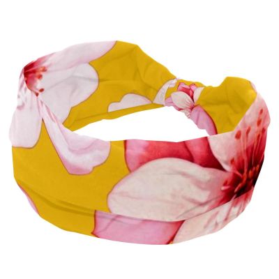1 Pack Pink Art Cherry Blossom-471 Elastic Soft Fabric Non-Slip Women's Fashion Headbands - Soft, Wide, and Stylish for All Occasions