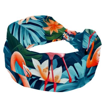 1 Pack Headbands for Women Non Slip Elastic Sports Hair Bands for Women, Soft Cloth Headband for Workout Yoga Fashion Hair Accessories,Pink Art Flamingo-527