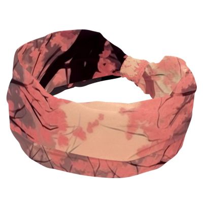 1 Pack Pink Art Cherry Blossom-447 Elastic Soft Fabric Non-Slip Women's Fashion Headbands - Soft, Wide, and Stylish for All Occasions